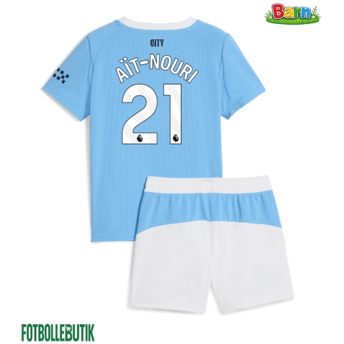 Manchester City Rayan Ait-Nouri #21 Hemmaställ Barn 2025-26 Kortärmad (+ Korta byxor)